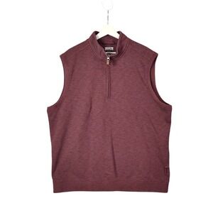Duluth Loophole Quarter Zip Vest Pullover Relaxed Fit Burgundy Men SZ XL Granola